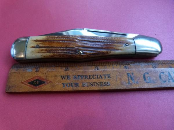 Queen City 1922-1945 Coke Bottle Folding Hunter Pocketknife Winterbottom Bone Handles