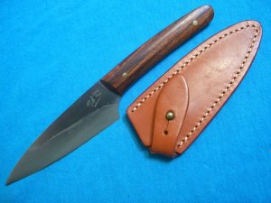 CUSTOM RICH CHEN ZUBENG FORGE SMALL UTILITY KITCHEN HUNTING FIXED BLADE EDC KNIFE KNIVES SHEATH