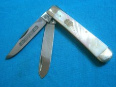 MIB CARL SCHLEIPER SOLINGEN GERMANY EYE BRAND JSSP MOTHER PEARL TRAPPER FOLDING POCKET KNIFE KNIVES