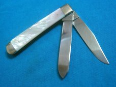 MIB CARL SCHLEIPER SOLINGEN GERMANY EYE BRAND JSSP MOTHER PEARL TRAPPER FOLDING POCKET KNIFE KNIVES