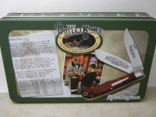 Remington USA R1128 2007 25th Anniv. CocoBola Silver Bullet Trapper Knife in Tin