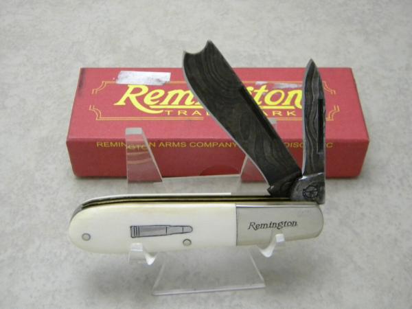 Remington USA 2009 RB477-D Damascus Mammoth Ivory Barlow Knife in Box Remington USA 2009 RB477-D Damascus Mammoth Ivory Barlow Knife in Box