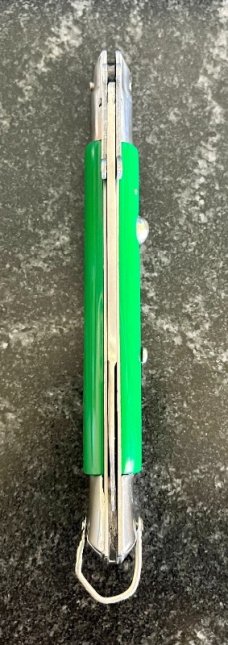 Rare Rizzuto Estileto Milano Switchblade Swing Guard Knife Green Handle Step Bolster