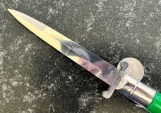Rare Rizzuto Estileto Milano Switchblade Swing Guard Knife Green Handle Step Bolster