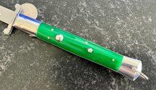 Rare Rizzuto Estileto Milano Switchblade Swing Guard Knife Green Handle Step Bolster
