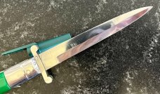 Rare Rizzuto Estileto Milano Switchblade Swing Guard Knife Green Handle Step Bolster