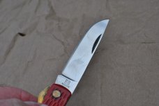 Rough Rider Sod Buster Large Red Jigged Bone 4 1/2" Closed Mint Mirror Polished