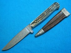 VINTAGE STAG DEER ETCH HOFFRITZ SOLINGEN GERMANY FIXED BLADE DIRK BOOT DAGGER KNIFE KNIVES OLD