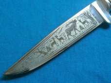 VINTAGE STAG DEER ETCH HOFFRITZ SOLINGEN GERMANY FIXED BLADE DIRK BOOT DAGGER KNIFE KNIVES OLD