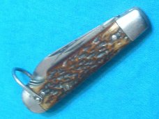 VINTAGE IMPERIAL PROV RI USA JIGGED BONE WW2 EZ OPEN EASY OPEN FOLDING POCKET KNIFE KNIVES OLD