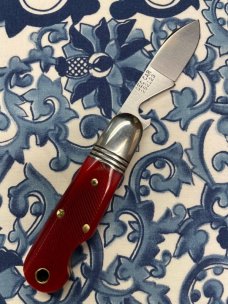 Great Eastern Cutlery #252123 Beerlow Knife with Red Sawcut Bone scales