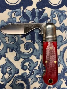 Great Eastern Cutlery #252123 Beerlow Knife with Red Sawcut Bone scales