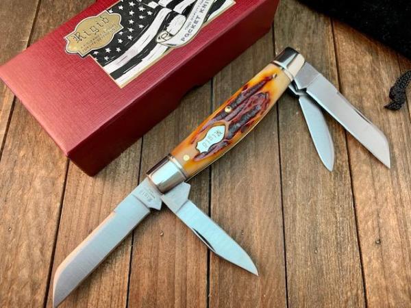 Canal Street For Rigid Knives Congress Amber Carved Stag Bone 2007