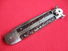 Vintage Solingen Germany Shell Puller Bone Switchblade Knife