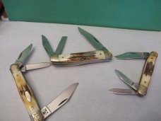 Case XX 1983 Stag Whittler Set of 3 Knives Pattern # (1) 5380 (2) 5383 (3) 5308