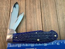 Marbles by Dave Shirley Easy Open Jack Italian Jigged Dark Blue Bone, Drop Dead Gorgeous!