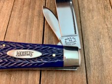 Marbles by Dave Shirley Easy Open Jack Italian Jigged Dark Blue Bone, Drop Dead Gorgeous!