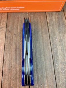 Marbles by Dave Shirley Easy Open Jack Italian Jigged Dark Blue Bone, Drop Dead Gorgeous!
