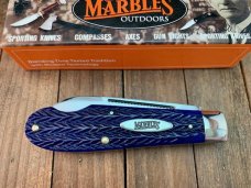 Marbles by Dave Shirley Easy Open Jack Italian Jigged Dark Blue Bone, Drop Dead Gorgeous!