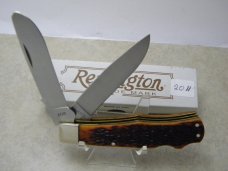 Remington UMC USA R1123L Bone Double Lockback Knife NIB