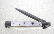 NEW 11" FRANK BELTRAME DAGGER BLADE ACRYLIC WHITE PEARL ITALIAN STILETTO