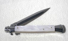 NEW 11" FRANK BELTRAME DAGGER BLADE ACRYLIC WHITE PEARL ITALIAN STILETTO