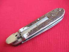 Vintage German BOKER 715R Stag Leverlock Switchblade Knife