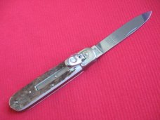 Vintage German BOKER 715R Stag Leverlock Switchblade Knife