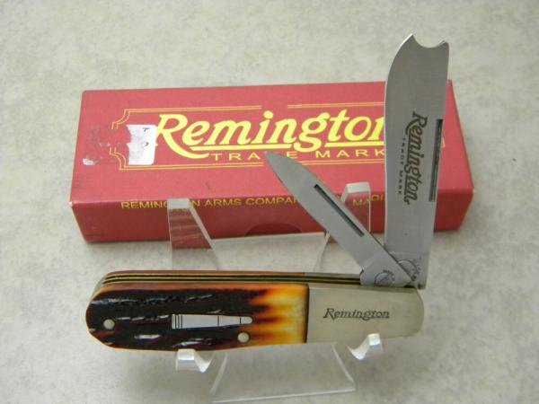 Remington UMC USA 2008 RB473 Amber Bone The Veteran Razor Barlow Knife 