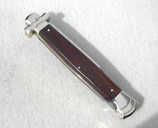 NOS A.G.A. CAMPOLIN 11" MALTESE DARK SANTOS MAHOGANY WOOD NICKEL SILVER BOLSTERS, BOX