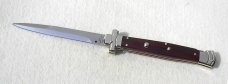 NOS A.G.A. CAMPOLIN 11" MALTESE DARK SANTOS MAHOGANY WOOD NICKEL SILVER BOLSTERS, BOX