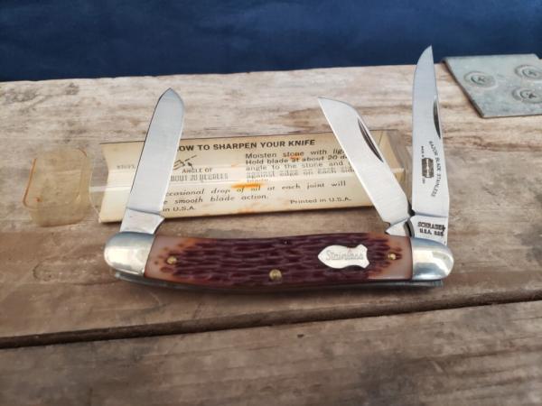 *TWO* Schrade+ USA 825 Stainless Steel Stockman's - Razor Blade Steel - NIB *TWO* Schrade+ USA 825 Stainless Steel Stockman's - Razor Blade Steel - NIB
