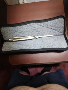 AGA CAMPOLIN 15" SWITCHBLADE 1990's stag swivel bolster"super clean"