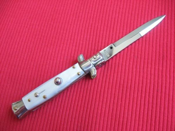 Oreste Dibon Italian 16cm. Cracked Ice STILETTO Switchblade Knife - New Old Stock