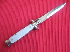 Oreste Dibon Italian 16cm. Cracked Ice STILETTO Switchblade Knife - New Old Stock