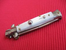 Oreste Dibon Italian 16cm. Cracked Ice STILETTO Switchblade Knife - New Old Stock