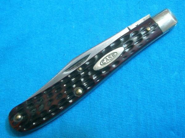 VINTAGE CASE XX USA 61048 DELRIN FOLDING POCKET TOOTHPICK SINGLE BLADE TRAPPER KNIFE KNIVES OLD