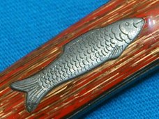 VINTAGE IMPERIAL PROV USA LOCKBACK FOLDING POCKET TEXAS TOOTHPICK TICKLER FISH KNIFE KNIVES OLD RED
