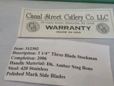 Canal Street 2006 Amber Stag Bone Stockman Model # 312302