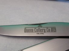 Queen Amber Carver'd Stag Bone Trapper D-2 Steel Pattern # 19  