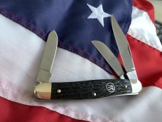 J A Henckels Stockman Pocket Knife w/ Green Bone Handles -NOS
