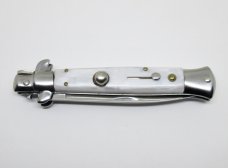 9" Automatic Switchblade Stiletto - White Simulated Pearl Handle - MILANO