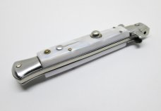 9" Automatic Switchblade Stiletto - White Simulated Pearl Handle - MILANO