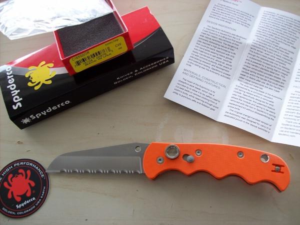 Spyderco Autonomy Automatic Knife Orange H1 Golden, Colo. U.S.A. NIB Scarce!