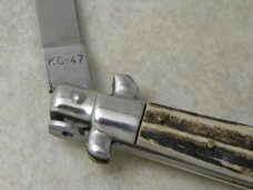 Kissing Crane KC47 Rostfrei Made in Germany Stag Medium Stiletto Knife in Box