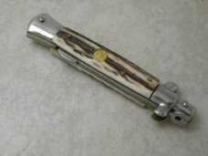 Kissing Crane KC47 Rostfrei Made in Germany Stag Medium Stiletto Knife in Box