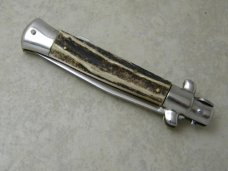 Kissing Crane KC47 Rostfrei Made in Germany Stag Medium Stiletto Knife in Box