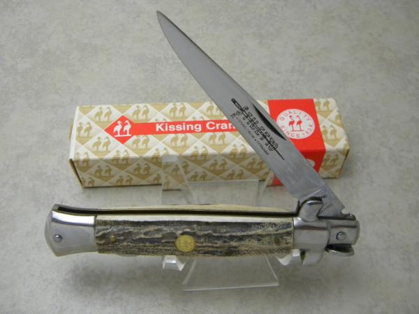Kissing Crane KC48 Rostfrei Solingen Germany Stag Stiletto Knife NIB