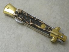 Kissing Crane KC47 Rostfrei Solingen Germany Stag Medium Stiletto Knife NIB