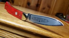 Boker Tree Brand, Solingen Germany, Smooth Red Bone Lockback, Unused, Beautiful Knife!